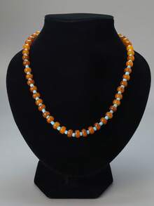 1 pieza Collar de cuentas de resina con color de caramelo y chicle de pasión, versátil de moda, dulce, lindo, retro, geométrico 3D, personalizado, romántico, elegante, estilo bohemio de Oriente Medio con textura, collar de cadena para la clavícula, adecuado para uso diario, citas, vacaciones, días festivos, viajes (textura, color y profundidad aleatorios) - collar - Ver 13