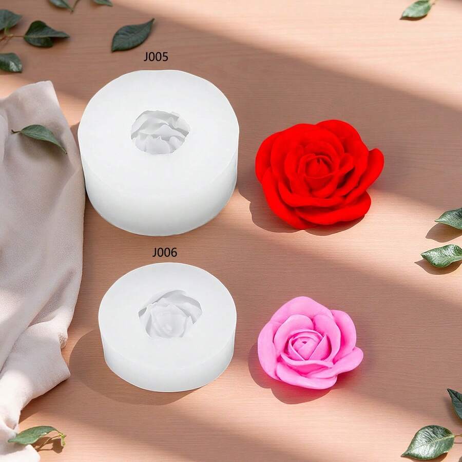 玫瑰花矽膠模具，適用於DIY香氛蠟燭、擴香石、手工皂與石膏 - 玫瑰花 - 查看 1