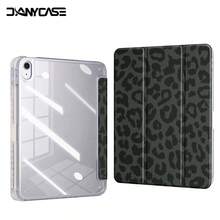 Leopard Print Case Compatible With IPad 11( A16) 2025 10th 10.9 2022 7th 8th 9th 10.2 Air 4th 5th 10.9 Air 6th(M2)/7th(M3) 8th(M4) 11" 13" 5th 6th 9.7" Mini 6/7 With Pencil Holder Clear Hard Back Auto Wake/Sleep - Black Leopard Print - View 1