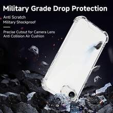 透明不泛黃軟殼，相容 iPhone 17e 16e 7 8 Plus SE 2020 SE 2022，防震防摔透明手機殼，相容 iPhone 18 Pro Max 17 Pro Max 16 Pro Max 15 13 14 11 12 XS Max - 無色 - 查看 5