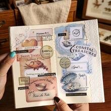 1 Pack 15pcs European Style Small Object Collage Stickers, Vintage Creative Aesthetic Decals, DIY Decorative Collage Craft Materials, Holiday Gift, Personalized Scrapbook School Stationery Supplies - W.P. - View 8