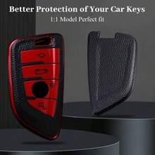 TRTY 1pc Car Key Cover, Smart Key Protective Case, Premium Blade Shape Soft TPU Surface Texture, Suitable For BMW 5 6 7 Series X1 X2 X3 X5 X6 GT Series, 360 Degree Protection Key Shell, Also Ideal Holiday And Birthday Gift - Car Knife-shaped Key Cover - View 7