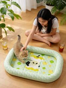 Tapis rafraîchissant d'été double face pour chien, lit pour chat, tapis de couchage pour animaux, tapis pliable pour chien, coussin rafraîchissant - Vert - Voir 3