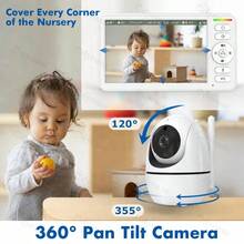 6.0 Inch Baby Monitor With 4x Zoom Camera, Wireless Video Monitoring Smart Baby Camera, Two-Way Audio, Night Vision Function - White - View 3