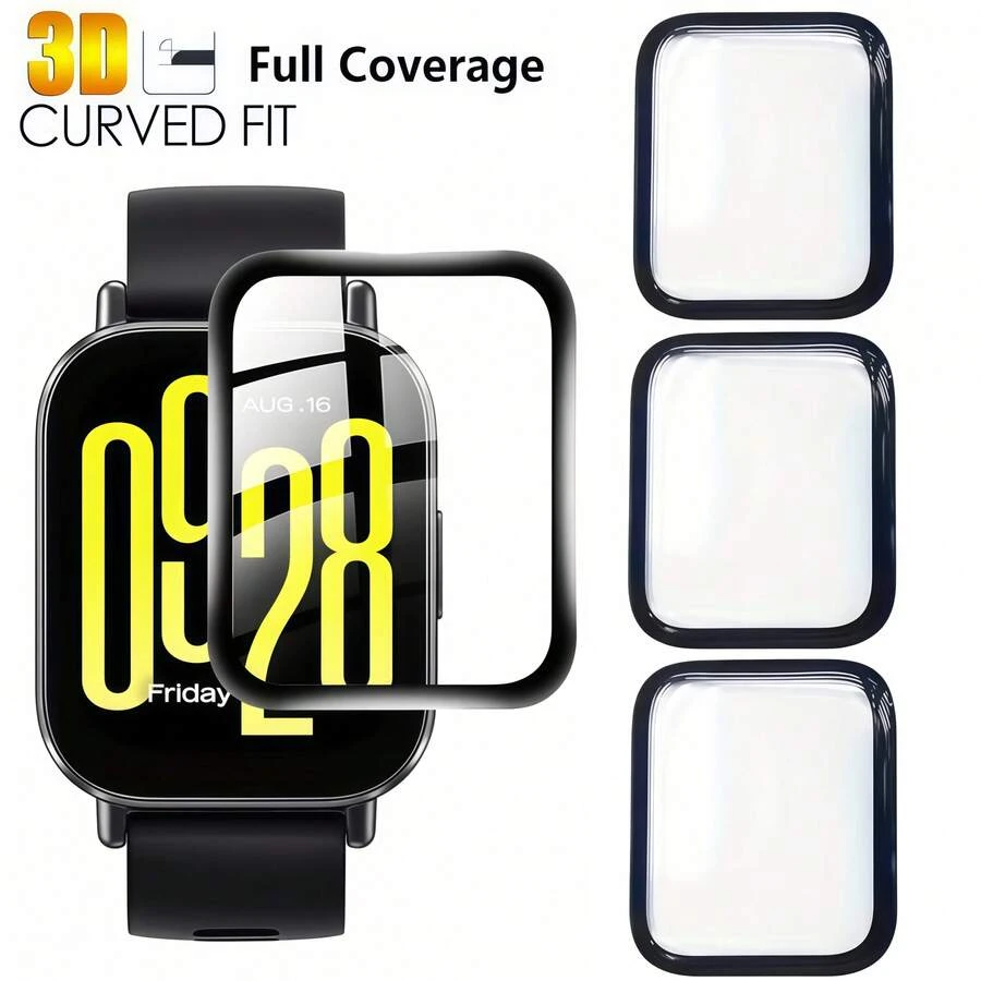 3pcs Composite Soft Film Screen Protector Set Compatible With Xiaomi Watch 5 Lite/5 Active/Watch6, Full Coverage Ultra HD Non-Glass Screen Protector