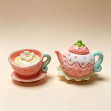 1 Pair Cartoon Cute Personalized 3D Strawberry Teapot Earrings, Exaggerated Quirky Exquisite Versatile Minimalist High-End Stud Earrings, Suitable For Girls' Dates, Vacations, Parties, Daily Commute Outfit Accessories - Multicolor - View 5