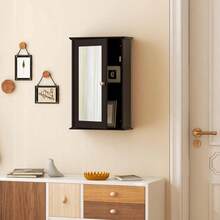 Bathroom Wall Cabinet With Single Mirror Door-Brown-XY553535 - FXCVMULHRV5LD0 - View 2