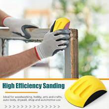 1pc 5-Inch Mouse-Shaped Sanding Block With Hook And Loop Back - Durable PU Ergonomic Handheld Sander, Suitable For Woodworking, Auto Repair And Furniture Making, Can Install 125mm Sanding Disc, Woodworking Tools And Accessories, Flexible Design - Yellow - View 8