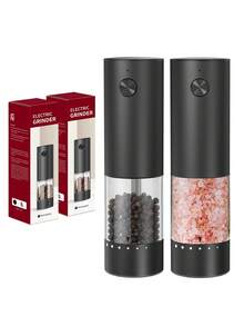 CLITON Premium Electric Salt Pepper Grinder Kitchen Cooking Tool, Perfect Holiday Gift, Aluminum & Stainless Steel Two Materials, 3 Sets Single/Double/Storage Base, External Adjustable Grind Size, Type-C Rechargeable, LED Light Lights Up When Grinding - Multicolor - View 16