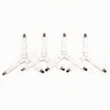 4 piezas Sujetadores de sábana triangulares antideslizantes - Clips de metal ajustables con correas elásticas, adecuados para cojines de sofá y ropa de cama - Correas invisibles prácticas - Negro - Ver 13