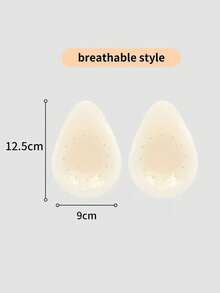 1 paire de coussinets rehaussants en silicone réutilisables avec trous respirants, inserts de soutien-gorge adhésifs invisibles, coussinets push-up pour robes dos nu, confortables et lavables pour mariage, fête et port quotidien - Nude - Voir 9