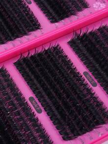 648/684/720pcs Large Capacity Cluster False Eyelashes, Thick And Curly Eyelash Extension Set, D Curl, DIY Eyelash Extension Kit, Fluffy And Soft Individual Lashes, Create Full And Natural Makeup Look, Easy And Convenient DIY At Home, Cluster Lashes. Suitable For Summer Wear. - Multicolor - View 5
