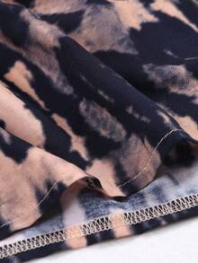Damen Batik Kaftan Maxi-Kleid mit V-Ausschnitt und Fledermausärmeln, Boho Strand-Bikini-Cover-Up, große Größen, Loungewear für Hochzeit, Urlaub, Frühling und Sommer - Aprikosenfarben - Übersicht 6