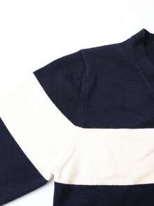 Cardigan Rajut Anak Perempuan dengan Kancing, Jaket Sweater Hangat Kasual - Navy Blue - View 4