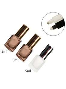 3 Peças/Conjunto Frasco Quadrado Fosco 3ml|5ml|10ml|15ml|20ml Âmbar/Preto Recarregável Perfume Óleo Essencial Loção Dispensador de Bola Rolante de Aço Inoxidável Frasco Portátil Simples Fragrância Óleo Medicinal Rolante de Massagem Frasco Vazio Vidro Transparente Espesso Proteção contra Luz Tampa de Alumínio - Multicolorido - Visão 33