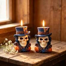 DIY Clay Mold 1pc Halloween Cowboy Hat Skull Candle Ornament Mold, Suitable For Making Resin, Plaster, Candle, Aromatherapy Supplies, Home Decor, Display Stand, Silicone Mold - Cowboy Hat Skull Mold - View 5