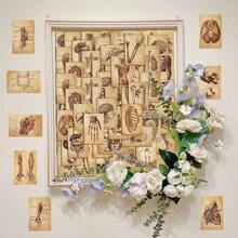 50pcs Vintage Human Anatomy Structure Notes Creative Kraft Paper Style Niche Medical Decorative Illustration Fridge Stickers - 50 Retro Human Anatomy Notes - View 8