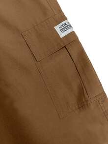 Hidkat Men's Athletic And Casual Cargo Shorts With Multiple Pockets And A Drawstring Elastic Waistband. Suitable For Outdoor Hiking, Daily Running, And Commuting. - Brown - View 6