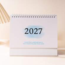 1件 2026/2027 桌上日曆，可愛便攜式計畫本，用於規劃與整理每日及每月行程的桌面配件，居家與學校文具，學生用品，教師辦公用品及開學用品 - 彩色 - 查看 24