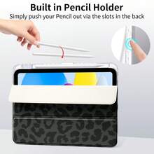 Leopard Print Case Compatible With IPad 11( A16) 2025 10th 10.9 2022 7th 8th 9th 10.2 Air 4th 5th 10.9 Air 6th(M2)/7th(M3) 8th(M4) 11" 13" 5th 6th 9.7" Mini 6/7 With Pencil Holder Clear Hard Back Auto Wake/Sleep - Black Leopard Print - View 4