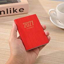 1 Stück A7 tragbarer 2027 englischer Planer, 64 Blatt 128 Seiten dünner Wochenkalender Notizbuch, 365 Tage täglicher Planer, A7 Mini tragbares Taschenbuch, PU-Leder Einband kleines Notizbuch, Schulanfang, Schulzeit, Halloween Schulbedarf - A - Übersicht 8