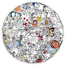 50pcs Cute & Funny Simon's Cat Animation Cartoon Decorative Notebook Stickers - Simon's Cat-1965X - View 5