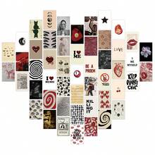 50pcs Downtown Chic Room Decor Wall Collage Set, Teen Dorm Decor Mini Posters, Postcards, Vintage Photo Wall Art, Suitable For Home Bedroom Aesthetics - A - View 1
