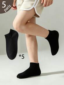 15 Pairs Kids & Youth Solid Color Striped Ankle Socks - Multicolor - View 14