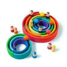 1 Set Children's Rainbow Stacking Blocks Creative Building Assembly Toy Kids Stacking Toy Brain Development Creativity Inspiration Thinking Enlightenment - Multicolor - View 4