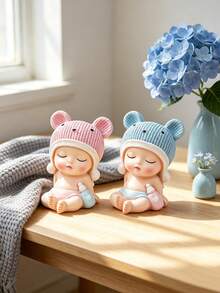 1pc Cute Baby Cake Decor, Lively And Adorable Baby Decoration | Mini Version, Suitable For Home Decor, Desk And Car Decor, Baby Shower Decor, Gender Reveal Party, Cake Decoration, Birthday Decoration (Hand-Painted, Some Color Unevenness May Occur, But It Won't Affect The Overall Appearance Of The Product, Please Do Not Purchase If You Mind) - Multicolor - View 3