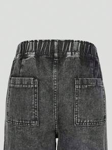 Celana Jeans Denim Musim Semi untuk Balita, Gaya Fesyen Baru - Hitam - View 4