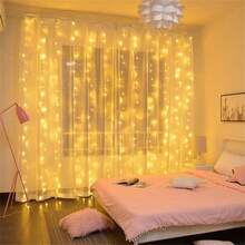 USB Powered Curtain Fairy String Lights, Remote Control 8 Flashing Modes, Suitable For Christmas, Halloween, Wedding, Birthday, Party, Home Garden, Holiday Decoration - USB窗簾燈 - 查看 4