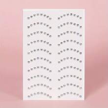 1pc 3D Realistic Crescent Moon Rhinestone Eye & Face Decor Stickers, DIY Music Festival Y2K Makeup Party Eye & Face Rhinestone Stickers, 1 Sheet - 彩色 - 查看 6