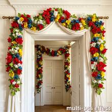 1 Pieza de Enredadera de Clemátide Simulada Colorida, Grande y Densa, Adecuada para Decorar Diversas Escenas como Jardines, Estudios, Bodas, Barandillas de Escaleras, Fiestas, Arcos, Barandillas de Entrada, Casas, Ventanas, Patios, Carnavales, Etc. - Multicolor - Ver 4