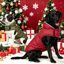 Metglad Medium & Large Dog Winter Coat, Warm Vest With Wool Lining - Pet Clothing, Cold Weather Dog Snow Jacket, Windproof Winter Overcoat - Red - View 6