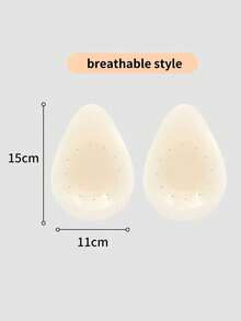 1 paire de coussinets rehaussants en silicone réutilisables avec trous respirants, inserts de soutien-gorge adhésifs invisibles, coussinets push-up pour robes dos nu, confortables et lavables pour mariage, fête et port quotidien - Nude - Voir 8