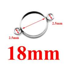 10pcs/Set, Suitable For 6/8/10/12/14/16/18/20/25/30mm Double Hole Hanging Stainless Steel Embossed Convex Gemstone Base, For DIY Jewelry Making - Silver - View 9