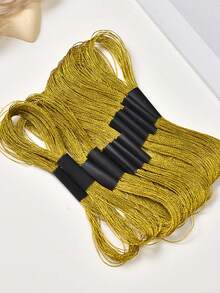 12股6根金屬金色刺繡線線軸，適用於十字綉/刺繡/手環製作 - 金色 - 查看 8