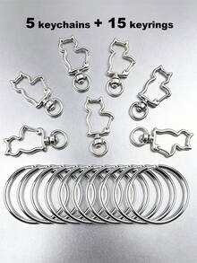 20/50/100pcs Heart-Shaped Swivel Clasp Keychain - Colorful Metal Spring Snap, Suitable For DIY Crafts, Jewelry, Lanyards And Accessories, Zinc Alloy Lobster Claw - Silver - View 29