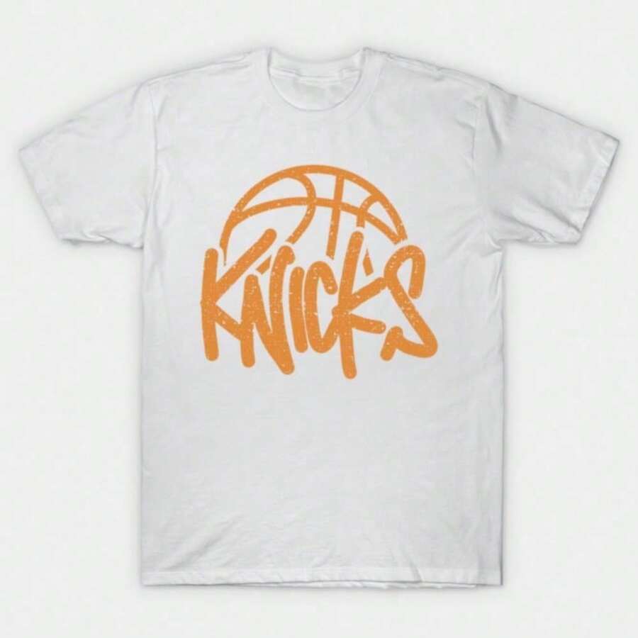 New York Knicks Graffiti Basketball Unisex T‑Shirt - White - View 1