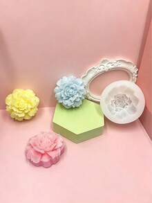 1pc Carnation Silicone Candle Mold, Clear Petal Texture, Suitable For DIY Carnation Scented Candles, Aromatherapy Plaster Diffuser Stones, Resin Crafts, Home Decor And Handmade Gift Making, Reusable, Heat Resistant, Easy Demolding, Suitable As Holiday Gift Or Home Decor Silicone Mold - A-White - View 1