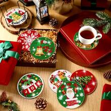 Merry Christmas DIY Diamond Painting Coaster Set, Beginner, Adult Painting Crafts And Sewing Supplies, Suitable For Home Decor And Party Small Gifts Toys, Christmas Gifts - Rhinestone Coaster / QY135 - View 5