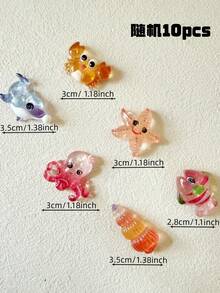 2pcs/5pcs/6pcs Cartoon Ocean Animal Refrigerator Magnets Set - Cute And Fun Decorative Magnets, Suitable For Home Decor, Made Of ABS Material, Oval Shape - Multicolor - View 11