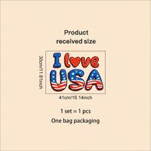 1片 I Love USA 愛國主義文字窗貼，復古懷舊設計 3D 效果半透明自黏玻璃貼紙，帶有做舊紋理分層字母與星星圖案，大膽紅白藍配色，節慶慶祝裝飾，防水可移除 - A - 查看 12