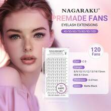 NAGARAKU Extensiones de Pestañas Spire Prefabricadas, 240 Fans Cómic Pestañas Postizas Manga Abanicos de Punta Cónica Ultraligeros Moldeado en Una Pieza Volumen Suave Base Plana -0.07 D 8-15mm Mix - 6D 0.07C-Caja S - Ver 8