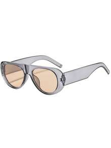 1PC/2PCS Women's Sunglasses New Style Personalized Integrated Double Bridge Vintage Premium Texture Daily Casual Street Commute Outfit Driving Travel Beach Vacation Versatile Fashion Accessory - Multicolor - View 6