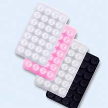1 pièce Poignée de téléphone en silicone à double face, support de téléphone avec ventouse, support de téléphone adhésif mains libres, convient pour les selfies et les vidéos, support de téléphone avec prise pour les doigts, montable au mur, support de voiture, applicable pour la maison, le bureau, la salle de bain, la cuisine, facile à nettoyer, ne laisse pas de trace, doux au toucher, accessoire de téléphone réutilisable - Multicolore - Voir 27