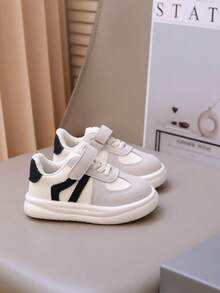 White Girls' Casual Skate Shoes, New Autumn/Winter Style, Hook And Loop Closure, Soft Sole, Anti-Slip, Wear-Resistant, Lightweight, Versatile, Daily Outdoor Walking Shoes - White - View 1