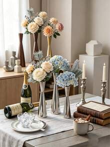 1/2 pièces Vase à fleurs en matériau fer, décoration de maison, décoration de chambre, ornement de fête et de vacances, pour la décoration de la maison, la décoration du bureau, les décorations de mariage, les accessoires du salon, peut être utilisé comme cadeau de la Saint-Valentin, cadeau de vacances, cadeau d'anniversaire et de remise de diplôme - De nombreux styles - Voir 6