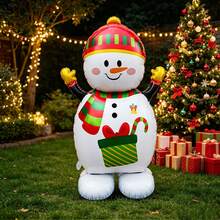 Standing Base Christmas Snowman Balloon, Christmas Decoration Balloon, Cartoon Snowman Balloon, New Year Decoration Balloon - Multicolor - View 1